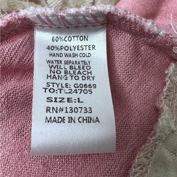 Umgee Pink Floral Lace Tunic Tank top Size Large - Picture 11 of 12